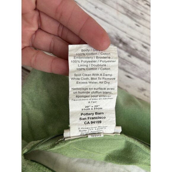 POTTERY BARN Set Pillow Shams Stripes Velvet Red Green COTTON LINEN Pillowcases - Picture 9 of 9